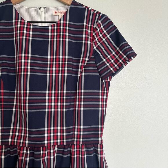 Brooks Brothers Red Fleece Cotton Blend Plaid Sheath Dress - Picture 4 of 7